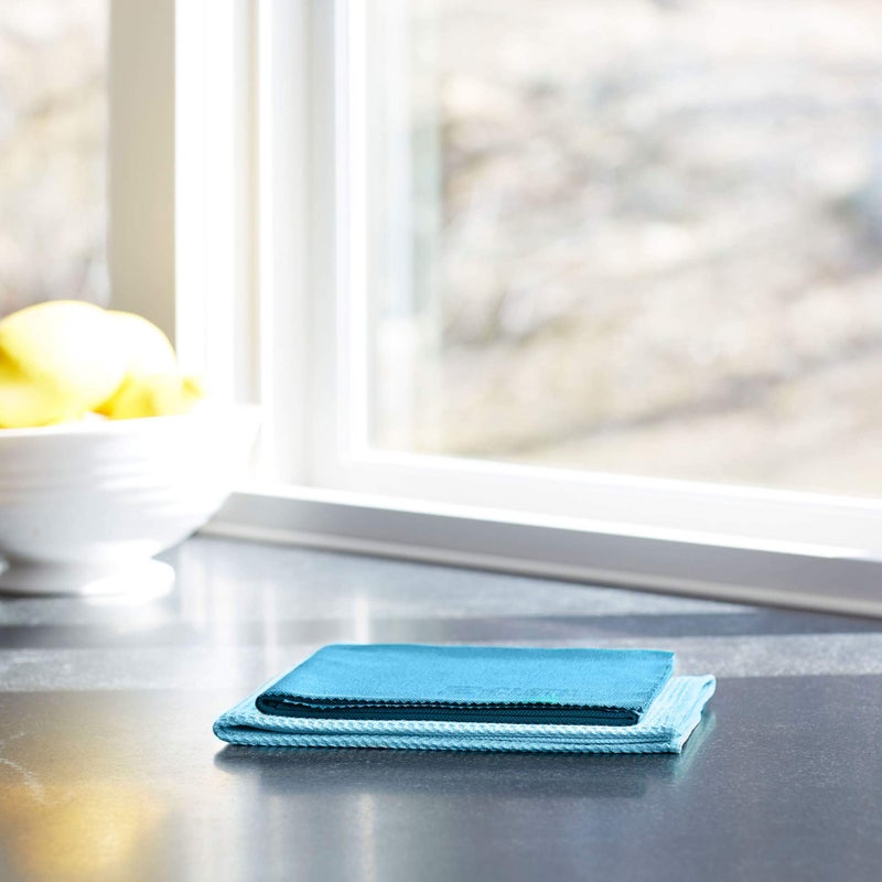 E-Cloth Microfiber Window Cleaning Cloth Kit - Glass Cleaning Cloth for Windows, Mirrors, Cars, Lenses, Eyeglasses, & More, Streak Free Clean, Machine Washable Reusable Towel - Alaskan Blue - Image 3